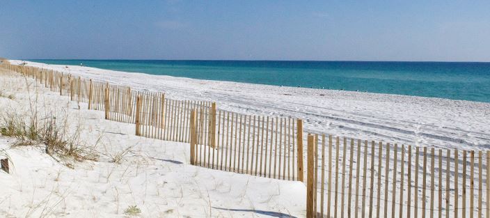P6 classes in Pensacola Beach, Florida, are held at the Portofino Island Resort - image of a beach.